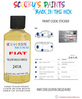 Paint For Fiat/Lancia Scudo Van Giallo Carioca Code 241A Car Touch Up Paint